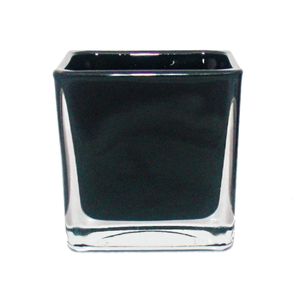 Übertopf Glas-Würfel - 6x6x6cm schwarz