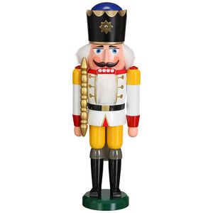Seiffener Volkskunst - Nussknacker König Weiß - ca. 39 cm - traditionell - Handarbeit - 11201/3
