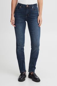 Pulz Jeans PZEMMA Damen Jeans Denim Hose Straight Leg Regular Waist 5-Poket-Style mit Stretch Slim Fit
