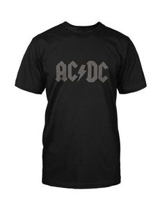 AC/DC | Official Band T-Shirt | Logo (Hi-Build), Large, black