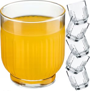 Sklenice na vodu KADAX "Driva", drážkovaná sada sklenic na pití, univerzální sklenice, 6 kusů, 330 ml