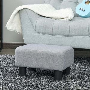 Homcom HOMCOM Fußhocker gepolstert Fußhocker für Wohnzimmer Schlafzimmer Leinen Touch dunkelblau 833-666