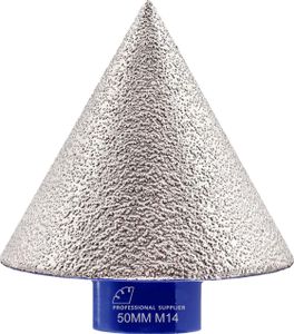Diamant Fasenbits 50 mm x M14 Diamant Fingerfräser zum Vergrößern Löcher in Fliesen Porzellan Marmor Keramik Granit