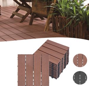 YARDIN Terrassenfliesen 11er set 1m² WPC Fliesen Holzoptik Terrassendielen Klickfliese, 30 x 30 cm Kunststoff Fliesen für Balkon Garten, Braun YARDIN Terrassenfliesen 11er set 1m² WPC Fliesen Holzoptik Terrassendielen Klickfliese, 30 x 30 cm Kunststoff Fliesen für Balkon Garten, Braun