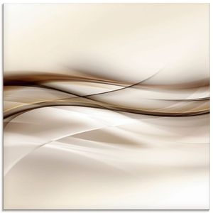 ARTland Glasbild Braune abstrakte Welle Größe: 40x40 cm