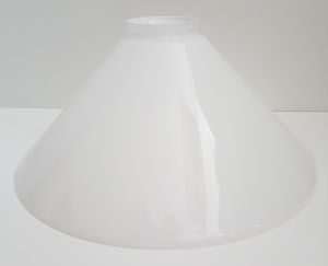 Ersatzglas Kragenrand Schusterschirm Lampenglas Lampenschirm konisch opal glänzend Pendelleuchte Tischleuchte Leseleuchte Fluterglas