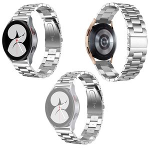 Für Samsung Galaxy Watch 4 40 / 44 mm Stahl Ersatz Armband Silber Smart Uhr