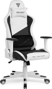 SENSE7 Spellcaster Senshi ökologisches Leder Gaming Stuhl weiß Schreibtischstuhl Ergonomischer Bürostuhl Ergonomisch Gamer Stuhl Gaming Sessel 150kg