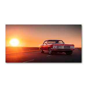 Tulup Acrylglas - Wandkunst - 100 x50 cm -  Bild auf Plexiglas® Dekorative Wand für Küche & Wohnzimmer  - Fahrzeuge - Rotes Auto - Rot