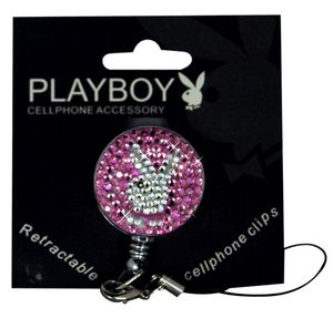 Playboy Gürtel-Clip mit Einziehbaren Schlüsselanhänger Clear Bunny pink