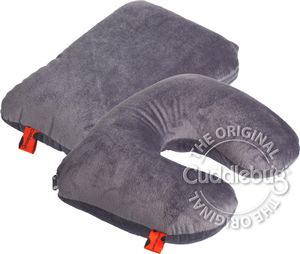CuddleBug Relax und Reisenkissen 2in1 Travel Pillow by Cuddlebug Grau  32 x 32 cm R pet