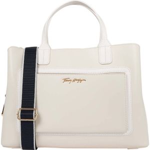 Tommy Hilfiger Kurzgriff Tasche Iconic Tommy Satchel feather white