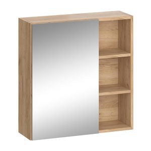 Vicco Koupelnová zrcadlová skříňka Senyo, 62 x 64 cm, Antracit/Zlatý mocný dub