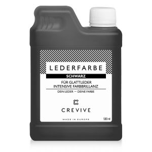 CREVIVE Lederfarbe Schwarz 500 ml – für Echtleder und Kunstleder zum färben und umfärben von Leder