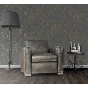 DUTCH WALLCOVERINGS Tapete Marmor-Optik Schwarz und Golden