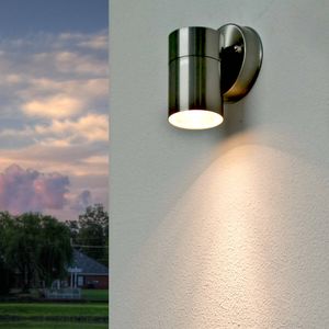 Wandlampe außen IP44 GU10 Edelstahl Modern Außenstrahler Terrasse Garten