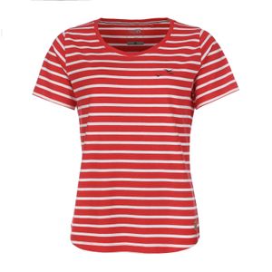modAS Damen T-Shirt im bretonischen Streifen-Design - Gestreiftes Kurzarm-Shirt aus Baumwolle in Rot-Weiß Größe 36