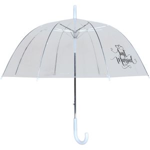 X-brella - Faltbarer Regenschirm Kuppel  Frisch verheiratet 1491 (Einheitsgröße) (Transparent/Weiß)