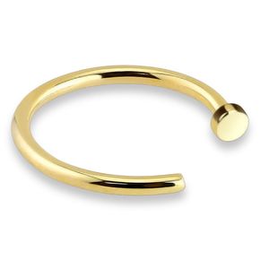 viva-adorno 0,8mm Nose Ring Nose Piercing Hoop Ring Chirurgická ocel 316L v různých barvách Z504, zlatá