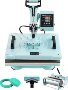 VEVOR Hitzepresse, 12 x 15 Zoll, 5-in-1-Wärmeübertragungsmaschine mit 30-oz-Tumbler-Presse, 360° wegschwenkbares T-Shirt-Pressen, digitale präzise Steuerung, für T-Shirts/Tassen/Hüte/Teller, grün VEVOR Hitzepresse, 12 x 15 Zoll, 5-in-1-Wärmeübertragungsmaschine mit 30-oz-Tumbler-Presse, 360° wegschwenkbares T-Shirt-Pressen, digitale präzise Steuerung, für T-Shirts/Tassen/Hüte/Teller, grün