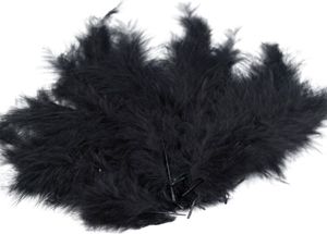 15-20 Flaumfedern 09-17cm gefärbt Bastelfedern Schmuckfedern Feder Farbwahl, Größe:09 - 17 cm, Farbe:08 schwarz