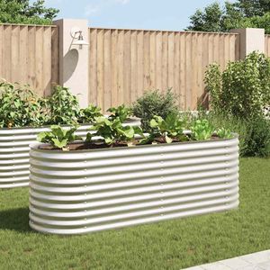 vidaXL Podwyższone łóżko ogrodowe 240 x 80 x 81 cm Stal ocynkowana Srebrny