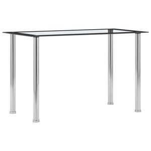 vidaXL Jedálenský stôl čierny a transparentný 120 x 60 x 75 cm Tvrdené sklo