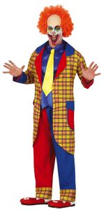 károvaný kostým klauna pre mužov, veľkosť:M