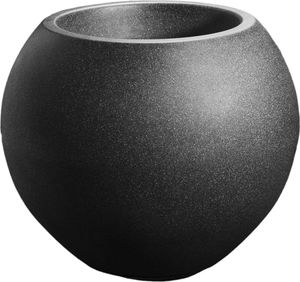 Pflanztopf Blumentopf rund Kugel Ø 40cm Höhe 34cm Kunststoff für Außen und Innen ( anthrazit )