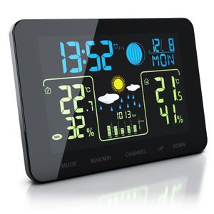 BEARWARE Funkwetterstation mit Farbdisplay & Außensensor Barometer, Wettervorhersage uvm.
