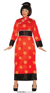 Kimono China rotes Damen Kostüm in Gr. M  - L , Größe:S