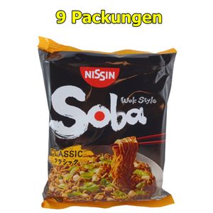 Nissin Instant Nudeln Soba Wok Style 9er Pack (9 x 109g) Asia Nudelgericht