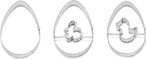 Neustanlo | Ei/mit Hase/mit Küken/Unterteil / 3er Set Ostern Ausstecher, Ausstechform