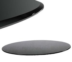 Glasplatte oval 100x60x0,6 cm mit Facettenschliff - schwarz