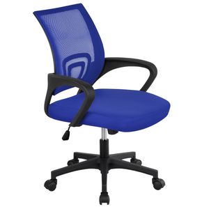 Yaheetech Bürostuhl Schreibtischstuhl ergonomischer Drehstuhl Chefsessel mit Mesh Netz Wippfunktion Blau