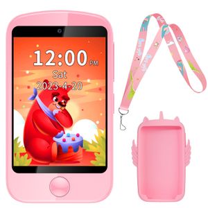 （Růžové）Dětské chytré hodinky s 19 vzdělávacími hrami, 2,8palcovým dotykovým displejem smartphonu s funkcí volání, SOS MP3 fotoaparátem, kalkulačkou, krokoměrem, dětským telefonem pro chlapce a dívky