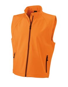 Herren Softshell Vest / Atmungsaktiv (2.000g/m²/24h) - Farbe: Orange - Größe: 3XL