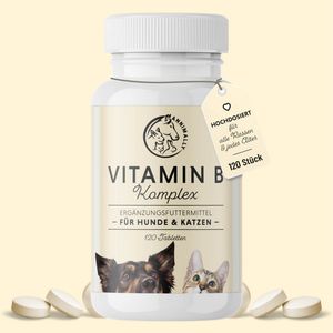 Vitamin B Komplex für Hunde, Welpen & Katzen 120 Tabletten - Stärkung des Nervensystems & Nervenregeneration - Vitamin B