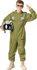 Overall Pilot US Air Force Kampfpilot Kinder Karneval Fasching Kostüm 152/164