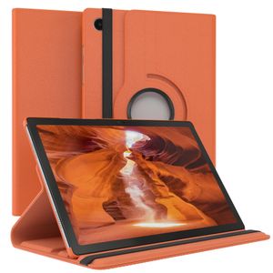 EAZY CASE Tablet Hülle kompatibel mit Samsung Galaxy Tab A8 10.5 Hülle, 360° drehbar, Tablet Cover, Tablet Tasche, Premium Schutzhülle aus Kunstleder in Orange