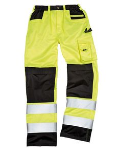Pánské kalhoty s vysokou viditelností Safe-Guard Safety Cargo Trousers R327X Yellow Fluorescent Yellow XXL