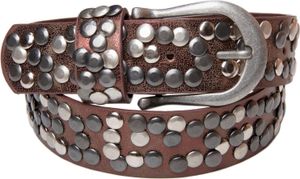 styleBREAKER Damen Nietengürtel mit unterschiedlichen Nieten, Kunstleder Gürtel Einfarbig, Damengürtel kürzbar 03010008