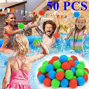 50X Wasserbälle, Wiederverwendbare Wasserballons, Spielball, Wasserbombe für Pool, Strand, Sommerspiele im Freien