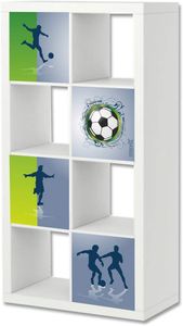 Fußball Möbelfolie | ER04 | Aufkleber-Set passend für das Regal EXPEDIT/KALLAX von IKEA (Möbel Nicht inklusive)