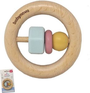 Baby-Nova Holz Beißring Zahnungshilfe mit Silikon Formen