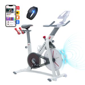 JASPORT Smart Indoor Speedbike S3, leise Heimtrainer, Magnetbremssystem, App mit Trainingskursen, Kinomap & Zwift kompatibel, inkl. Pulsgurt