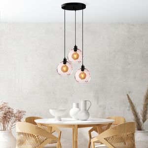 Opviq, Benek - 20-14323, Kronleuchter, Rosa, METALLKÖRPER, 44 x 44 x  40 - 120 cm
