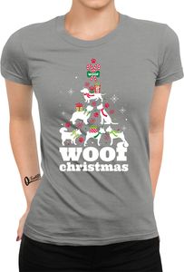 Hund Weihnachtsbaum - Weihnachten Nikolaus Weihnachtsgeschenk Damen T-Shirt, Heather Grau, S