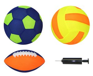 Best Sporting Beach-Ball-Set Aufblasbälle MESH 4-teilig, Farbe:orange/gelb