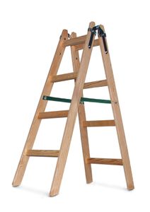 VaGo Holzleiter Trittleiter Stehleiter 2x4 Stufen zweiseitige Leiter Klappleiter